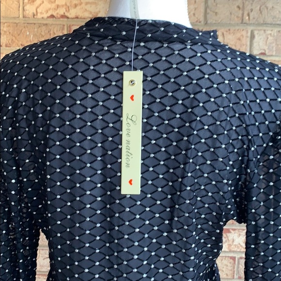 Plus Black Sheer silver sparkly bodysuit. - Picture 4 of 5